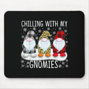 Chilling With My Gnomies Funny Group Of Gnomes Chr Mouse Pad