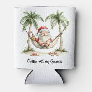 Chilling With My Gnomies Santa Gnomie Hammock Can Cooler