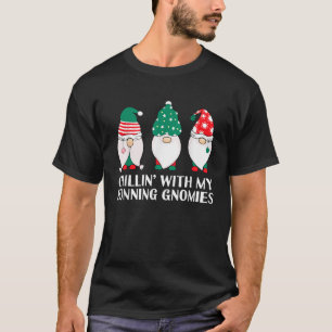 Chilling With My Running Gnomies Runner Funny Gnom T-Shirt