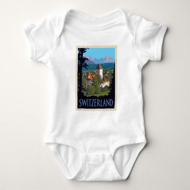 Chillon Castle | Switzerland Baby Bodysuit (Front)