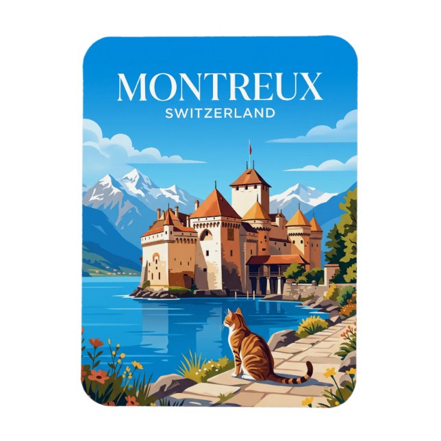 Chillon Castle Switzerland Magnet (Vertical)