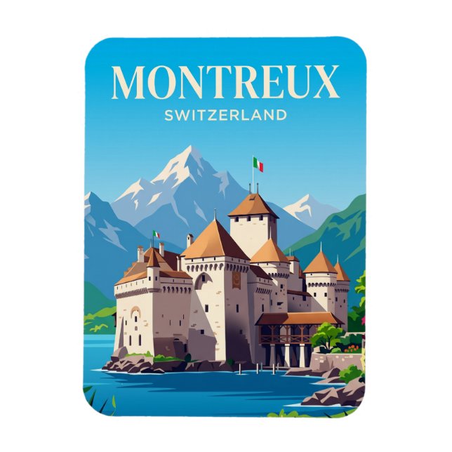 Chillon Castle Switzerland Magnet (Vertical)