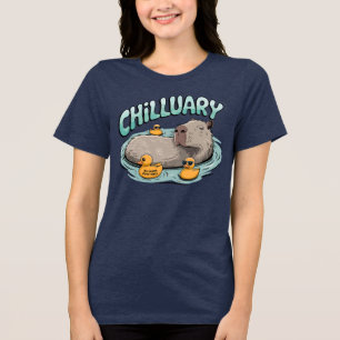 Chilluary Capybara & Ducks – Relaxing No Drama Tri-Blend Shirt
