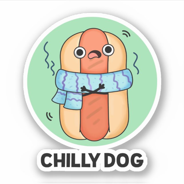 Chilly Dog Funny Chilli Hot Dog Pun  (Front)