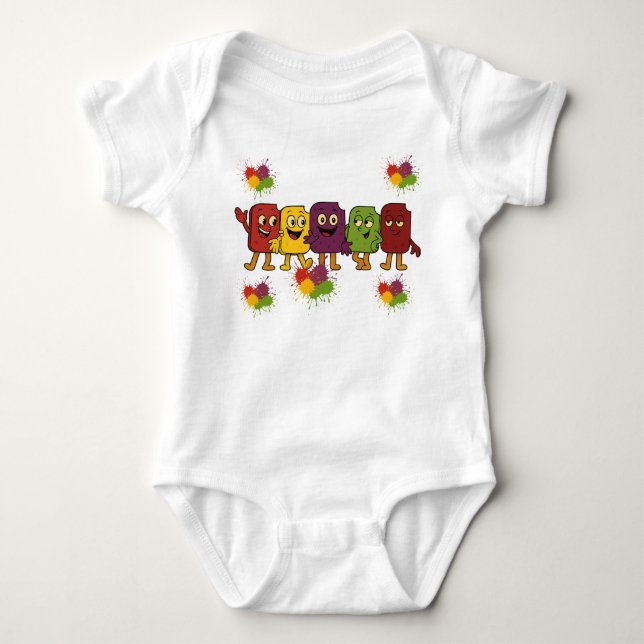 Chilly Frozen Fun— The Gangs all Here! Baby Bodysuit (Front)