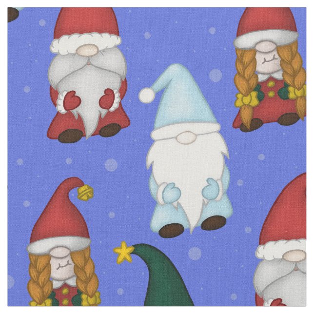 Chilly Gnomies (Medium) Fabric (Close Up)