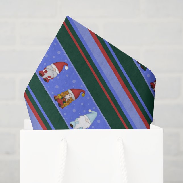 Chilly Gnomies Stripe (Medium) Tissue Paper (Gift Bag)