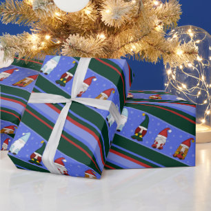 Chilly Gnomies Stripe Wrapping Paper