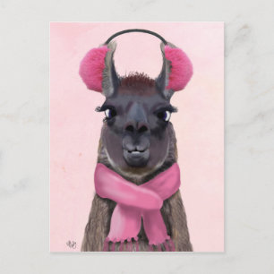 Chilly Llama Pink Postcard
