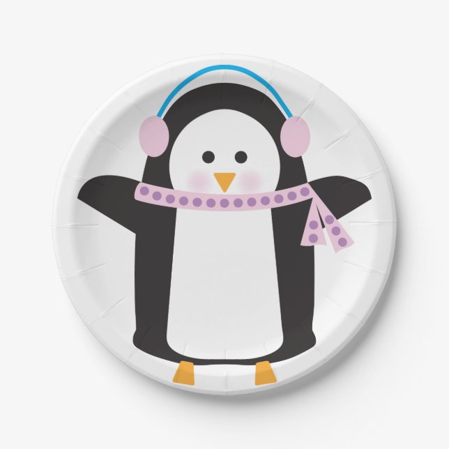 Chilly Penguin Paper Plate (Front)