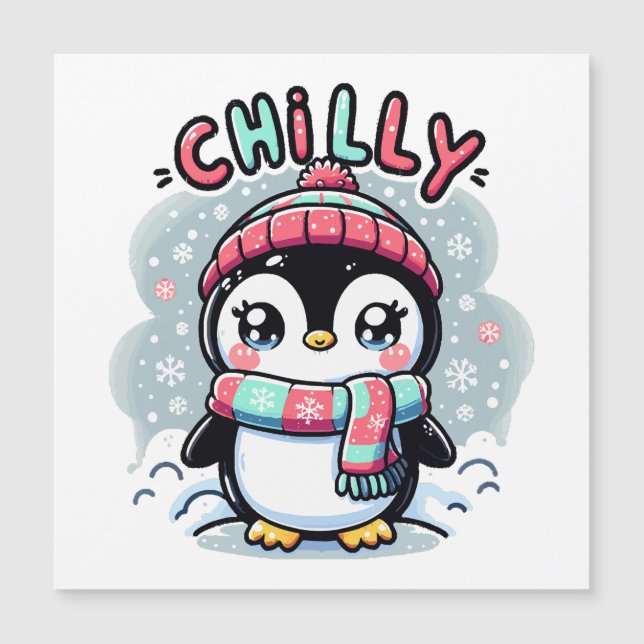 Chilly Penguin Snowy Scarf Hug (Front)