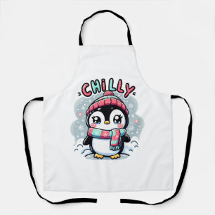 Chilly Penguin Snowy Scarf Hug Apron