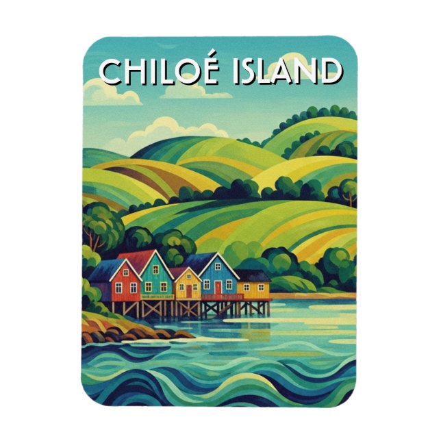 Chiloé Island Chile Travel Magnet (Vertical)