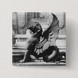 Chimaera from the St. Michel fountain, Paris 15 Cm Square Badge