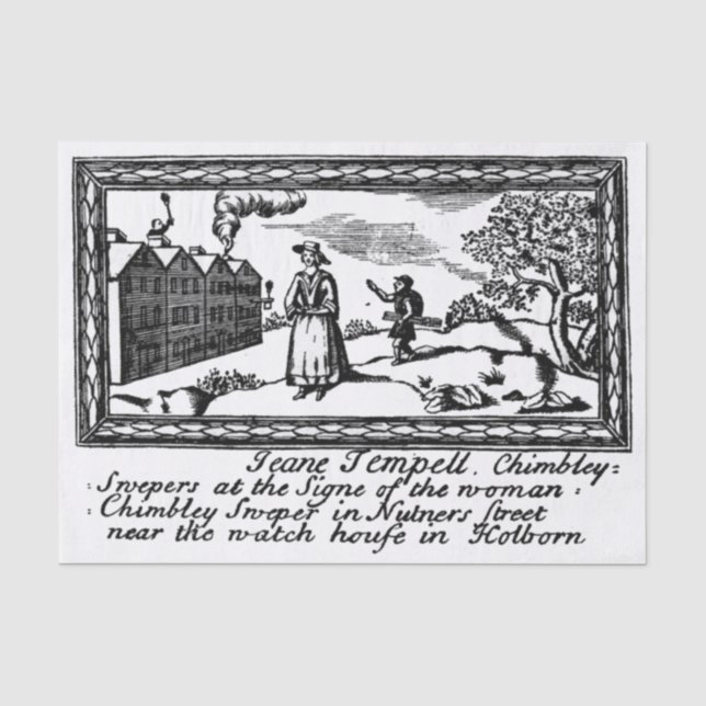 Chimeny Sweeper Bussiness Trade Card Tissue Paper (Front)
