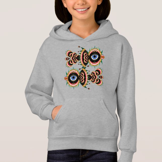 Chimera - Fish Bird Kids Pullover Hoodie (Front)
