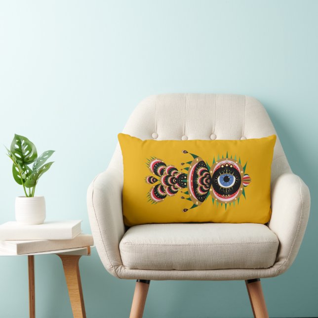 Chimera - Fish Bird Lumbar Pillow (Chair)