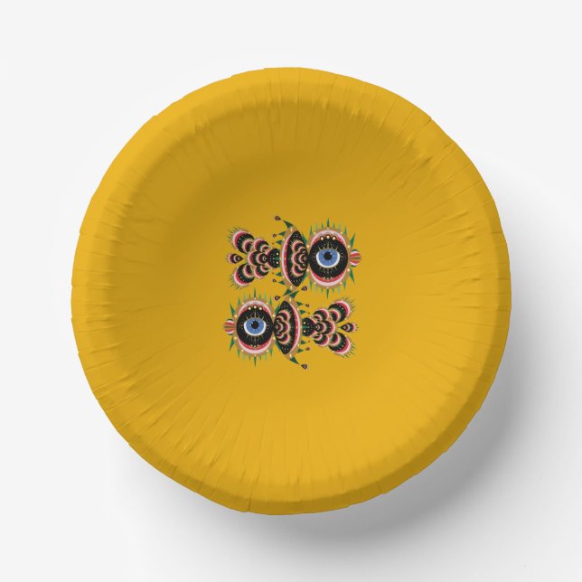 Chimera - Fish Bird Paper Bowls Plate (Front)