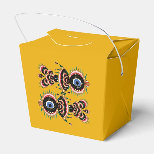 Chimera - Fish Bird Takeout Style Favour Box (Back Side)