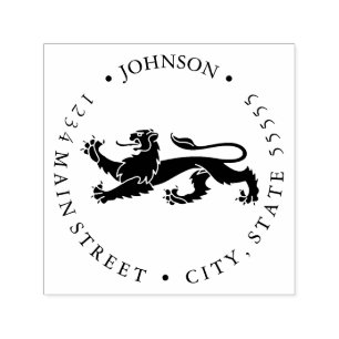 Chimera Lion Heraldry Return Label Self-inking Stamp