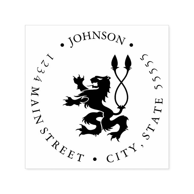 Chimera Lion Heraldry Return Label Self-inking Stamp (Design)