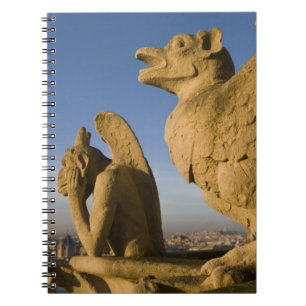 Chimera on facade of Notre Dame Cathedral, Spiral Notebook