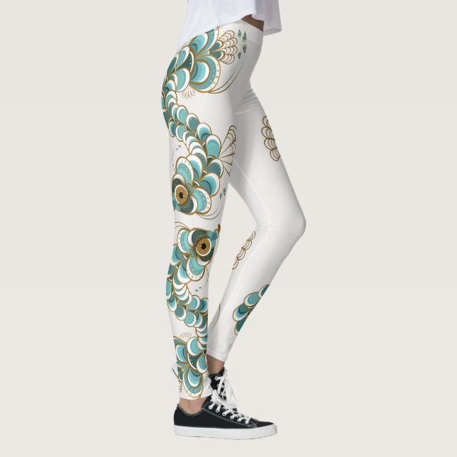 Chimera - Peacock Seahorse All-Over-Print Leggings (Right)
