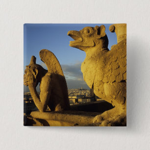 Chimera, re Dame Cathedral, Paris, France 15 Cm Square Badge