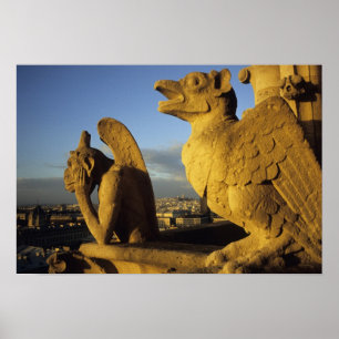 Chimera, re Dame Cathedral, Paris, France Poster