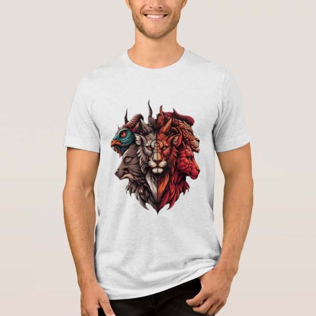 Chimera's Essence: A Fusion of Nature Tri-Blend Shirt (Front)