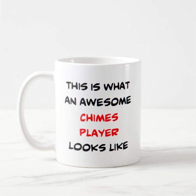 chimes player, awesome coffee mug (Left)