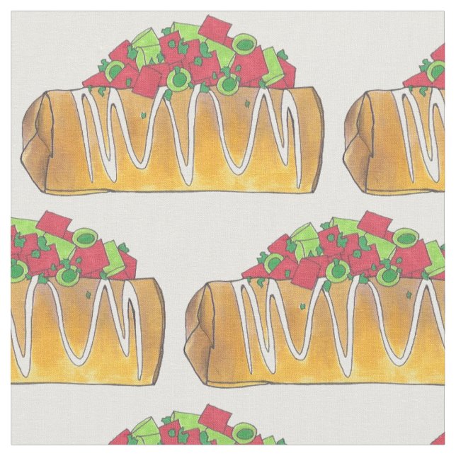 Chimichangas Southwestern Fried Burrito Tex Mex Fabric (Close Up)