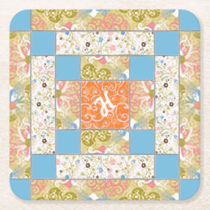 Chimney Quilt Block Paper Coaster