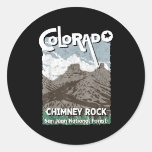 Chimney Rock Colorado San Juan Rocky Mountains Ski Classic Round Sticker