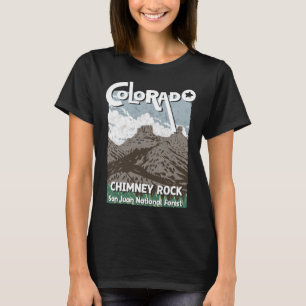 Chimney Rock Colorado San Juan Rocky Mountains Ski T-Shirt