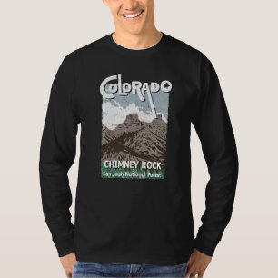 Chimney Rock Colorado San Juan Rocky Mountains Ski T-Shirt