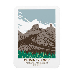 Chimney Rock National Monument Colorado Vintage Magnet