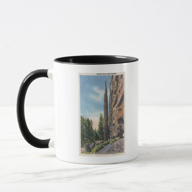 Chimney Rock on Cody Highway, Montana View Mug (Left)