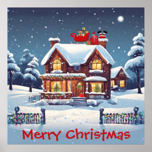 Chimney Santa Poster