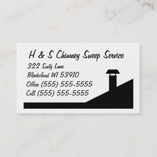 Chimney sweep business cards (Front)