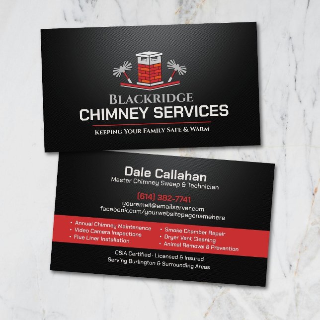 Chimney Sweep & Fireplace Services Business Card (Creator Uploaded)