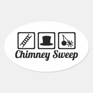 Chimney sweep oval sticker