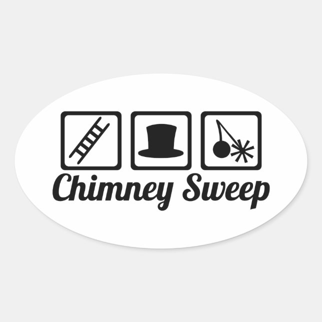Chimney sweep oval sticker (Front)