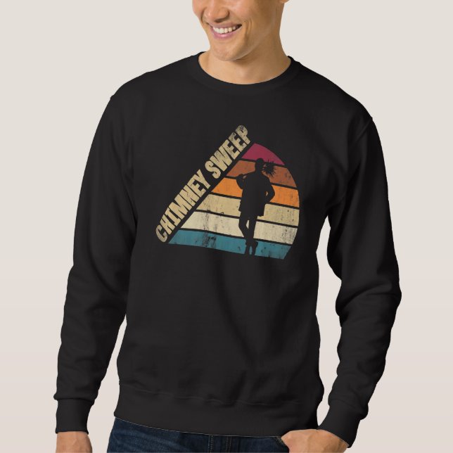 Chimney Sweep Sweeper Sweeping Profession Silhouet Sweatshirt (Front)
