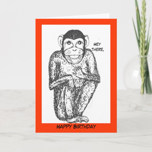 Chimp birthday card. card (Front)