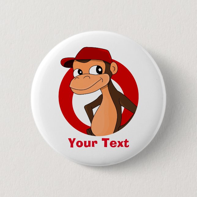 Chimp cartoon button (Front)
