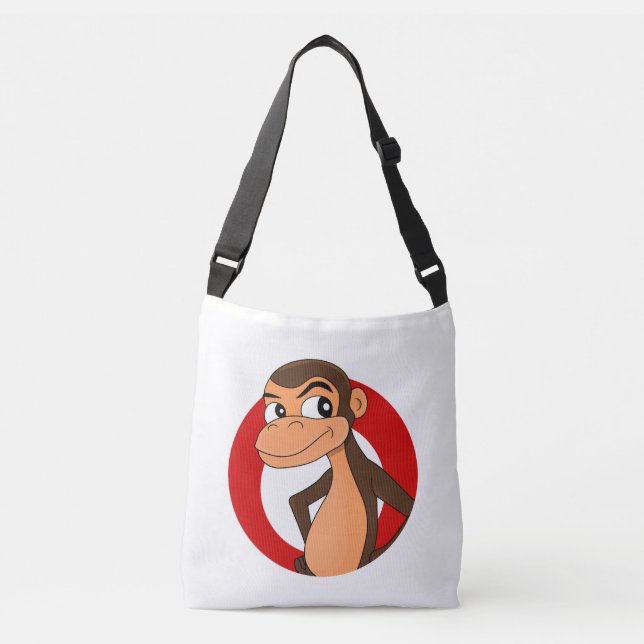 Chimp cartoon crossbody bag (Front)