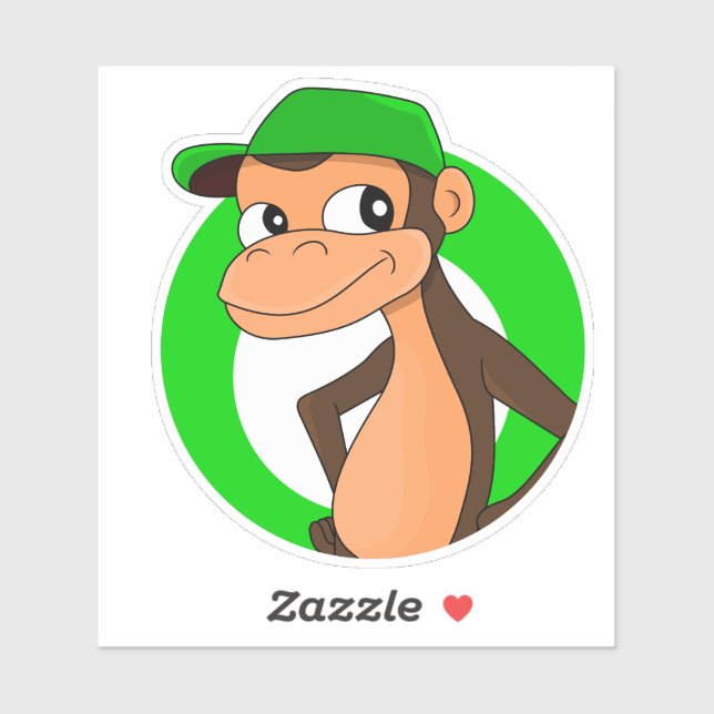 Chimp cartoon Custom-Cut Vinyl Sticker (Sheet)