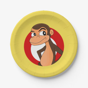 Chimp cartoon paper plates