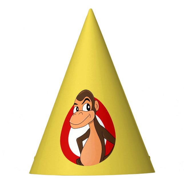 Chimp cartoon party hat (Front)